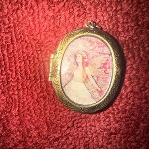 Vintage Gold colored Locket with Fairy Design